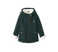 VERTBAUDET Manteau à capuche fille drap de laine doublé sherpa vert foncé 7A