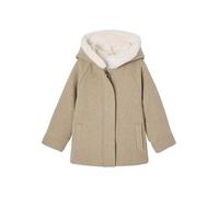 VERTBAUDET Manteau fille à capuche drap de laine beige chiné 4A