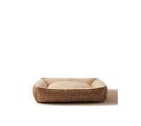 VERTBAUDET Panier Matelassé en Velours pour Chien Déhoussable Marron imprimé L