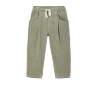 VERTBAUDET Pantalon Fille Velours Forme Loose Coton Vert de Gris 12A