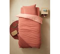 VERTBAUDET Parure Enfant Bicolore Housse de Couette + taie d'oreiller en Gaze de Coton Rose 200X200 63X63