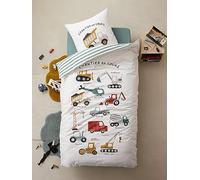 VERTBAUDET Parure Enfant Magicouette Quel Chantier ! Blanc imprimé 140X200