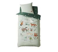 VERTBAUDET Pack Housse de Couette + taie d'oreiller Enfant en Coton Bio* Classe Verte Vert 140X150 63X63