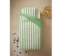 VERTBAUDET Parure Housse de Couette + taie d'oreiller Enfant avec Coton recyclé TRANSAT rayé Vert 140X150 63X63