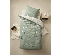 VERTBAUDET Parure Housse de Couette + taie d'oreiller avec Coton recyclé Nomad Vert imprimé 140X150 63X63