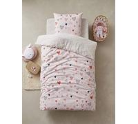 VERTBAUDET Parure Housse de Couette + taie d'oreiller Enfant Coeurs en Fete Rose/Multicolore 140X150 63X63