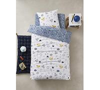 VERTBAUDET Parure Housse de Couette + taie d'oreiller Enfant Cosmos Oeko-Tex® Bleu/Multicolore 140X150 - TAIE 63X63