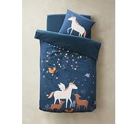 VERTBAUDET Parure Housse de Couette + taie d'oreiller Enfant Foret ENCHANTEE Bleu 140X200 50X75