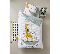 Parure housse de couette + taie d'oreiller enfant HAPPY'RAMIDE blanc / multicolore 140X200 50X75