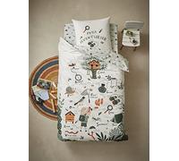 VERTBAUDET Parure Housse de Couette + taie d'oreiller Enfant MA CABANE Bleu Gris 140X150 63X63