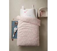 VERTBAUDET Parure Housse de Couette + taie d'oreiller Lapin Romantique Ivoire/Rose 140X200 50X75