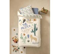 VERTBAUDET Parure Housse de Couette + taie d'oreiller Mexico Story, avec Coton recyclé Multicolore 140X200 63X63