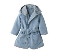 Peignoir bébé personnalisable INDIA, avec coton recyclé bleu imprimé 18M(81CM)