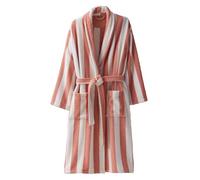 VERTBAUDET Peignoir de bain Adulte rayures TRANSAT capsule famille, avec coton recyclé rayé rose L/XL