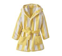 Peignoir de bain Enfant rayures TRANSAT capsule famille personnalisable, avec coton recyclé rayé jaune 14A