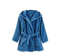VERTBAUDET Peignoir De Bain Enfant Uni À Capuche Éponge bleu denim 4A