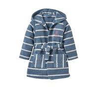 VERTBAUDET Peignoir de bain rayé enfant à capuche bleu/blanc 6A