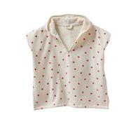 VERTBAUDET Poncho Bébé Coton Recyclé Coeur rose imprimé 24/36M(86/97)