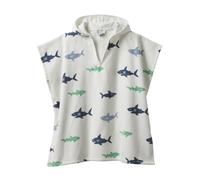 VERTBAUDET Poncho de bain enfant REQUINS avec coton recyclé blanc imprimé 8/10A