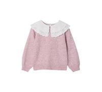 VERTBAUDET Pull Double col brodé Maille mousseuse Fille Rose 4A