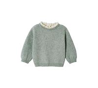 VERTBAUDET Pull en côte perlée bébé col en Broderie Anglaise Vert Sauge 9M(71CM)