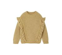 VERTBAUDET Pull Fille à Volants et Torsades Manches Longues Beige doré 4A