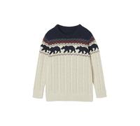 VERTBAUDET Pull Jacquard à Torsade garçon Blanc chiné 5A