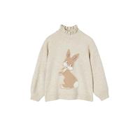 VERTBAUDET Pull Jacquard Animalier animé de Paillettes Fille Beige chiné 14A