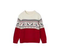 VERTBAUDET Pull Jacquard Famille Noel Rouge 5A
