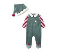 VERTBAUDET Pyjama bébé Mixte + Bonnet Joyeux Lutin Coffret Cadeau Noël Vert Sapin 36M(97CM)
