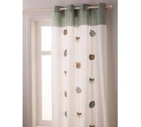 VERTBAUDET Rideau Guirlande à œillets tamisant Animaux Green Forest Vert Sauge 135X240