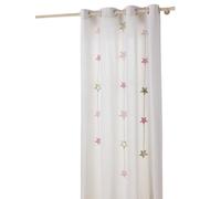 VERTBAUDET Rideau Guirlande À Oeillets Tamisant Étoiles Coton Rose 135X240
