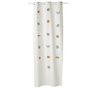 Rideau guirlande à œillets tamisant animaux Hanoï écru 135X240