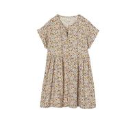Robe à fleurs boutonnée fille écru 5A