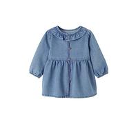 VERTBAUDET Robe Bébé Denim Col Volanté Coton Manches Longues Stone 36M(97CM)