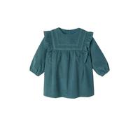 VERTBAUDET Robe Bébé en Velours Côtelé Manches Longues Bleu Canard 24M(86CM)