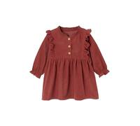 Robe bébé velours volants en broderie anglaise terracotta 12M(74CM)