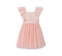 VERTBAUDET Robe cérémonie Fille Satin de Coton à Volants Rose pâle 7A