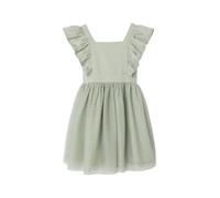 VERTBAUDET Robe cérémonie Fille Satin de Coton à Volants Vert Sauge 12A