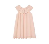 Robe de cérémonie avec collerette brodée fille rose pâle 3A