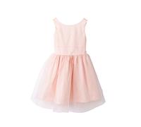 Robe cérémonie fille satin et tulle rose poudré 4A