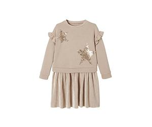VERTBAUDET Robe de fête bi-matière Fille étoiles en Sequins Fille Rose 3A