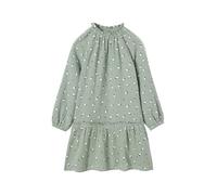 Robe en gaze de coton motifs fleurs fille vert de gris 4A