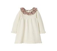 VERTBAUDET Robe en Tricot bébé col en Tissu Fleuri Ivoire 18M(81CM)