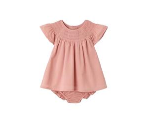 VERTBAUDET Robe et Bloomer bébé Fille Coton Blush 18M(81CM)