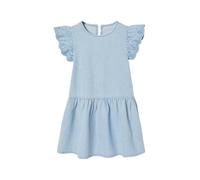 VERTBAUDET Robe Fille Denim Manches Courtes Brodées Zippé Double Stone 10A
