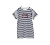 VERTBAUDET Robe Fille en Molleton Léger Motif Manches Courtes rayé Bleu 8A