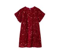 VERTBAUDET Robe Fille en Velours et Sequins Rouge 8A