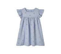 VERTBAUDET Robe Fille Gaze de Coton Brodée Fleurs Bleu pâle 7A