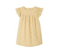 VERTBAUDET Robe Fille Gaze de Coton brodée Fleurs Jaune Pastel 12A